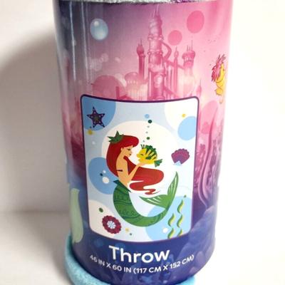Disney Bedding | Disney Little Mermaid Throw Blanket 46x60 Princess Ariel And Flounder Fleece | Color: Blue/Red | Size: 46x60