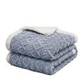 Fouriding Sherpa Fleece Throw Blanket,Soft Warm Bed Throws Blankets Sofas Throws Blankets for Winter Bed Sofa Travel Bedspread Blanket (Blue, 150×200CM)