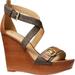 Michael Kors Shoes | Michael Kors Carmen Mk Logo Wedge Sandal | Color: Brown | Size: Various