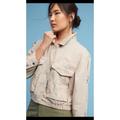 Anthropologie Jackets & Coats | Anthropologie Hei Hei Women's Jacket Taupe Camo Crop Linen Size Xsp Nwt | Color: Tan | Size: Xs