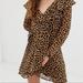 Free People Dresses | Free People Frenchie Leopard Print Wrap Dress | Color: Black/Brown | Size: M