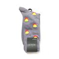 J. Crew Underwear & Socks | J. Crew Men's Dress Socks Heather Gray French Fries One Size Mid Calf Bt159 New | Color: Gray/Yellow | Size: Os