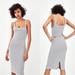 Zara Dresses | Large Zara Trafaluc Striped Bodycon Tank Midi Dress | Color: Black/White | Size: L