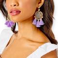 Lilly Pulitzer Jewelry | Lilly Pulitzer Sea Dreamer Earrings Lillys Lilac Gold Dreamcatcher Pierced Studs | Color: Gold/Purple | Size: Os