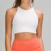 Lululemon Athletica Tops | Lululemon Energy High-Neck Longline Ribbed Bra *Medium Support B-D Cups | Color: White | Size: 8