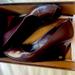 Gucci Shoes | Authentic Gucci Gg Logo Platform Heels Peep Toe Patent Leather 36.5 | Color: Brown/Gold | Size: 6.5