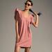 Anthropologie Dresses | Daily Practice By Anthropologie Malibu Creek Dress Cotton Ruffle Solid L 262573 | Color: Pink | Size: L