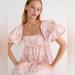 J. Crew Dresses | J. Crew Puff Sleeve Mini Dress In Mauve/Blush Windswept Floral Size 10 | Color: Pink | Size: 10
