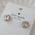 Kate Spade Jewelry | New Kate Spade Save Save The Date Pave Princess Cut Stud W Dust Bag O0r00161 $49 | Color: Gold/Tan | Size: Os