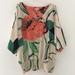 Anthropologie Tops | Anthropologie Leifsdottir Silk Floral Kimono Blouse Size 4 | Color: Green | Size: 4