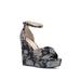 Jessica Simpson Shoes | Jessica Simpson Tyssie Women's Printed Knot Front Platform Wedge Sandals Blk 10 | Color: Black | Size: 10