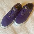 Ralph Lauren Shoes | Men’s 9.5 D Ralph Lauren Purple/Yellow Canvas Tennis Sneakers | Color: Purple/Yellow | Size: 9.5