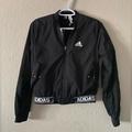 Adidas Jackets & Coats | Adidas Bomber Jacket W/Faux Fur Interior Lining Through Out Sleeves | Color: Black/White | Size: Xs