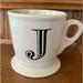 Anthropologie Dining | Anthropologie Coffee Mug Letter J Initial Monogram Black & White Cup 12oz. | Color: Black/White | Size: 12 Oz