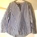 J. Crew Tops | J Crew Long Sleeve Top Size M Purple White Stripes Open Neck | Color: Purple/White | Size: M