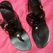 Tory Burch Shoes | Black Tory Burch Sandals Size 10m | Color: Black/Gold | Size: 10m