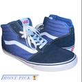Vans Shoes | Host Pick Vans Old Skool Blue Suede & Canvas Sk8 Hi Sneakers 12 | Color: Blue/White | Size: 12