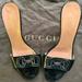 Gucci Shoes | Gucci Black Leather Slide Sandals With Horsebit | Size 37.5 Preowned | Color: Black/Pink | Size: 7.5