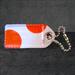 Coach Accessories | 2.25" Coach Orange & White Polka Dot Leather Key Fob Bag Charm Keychain Hangtag | Color: White | Size: 2.25”