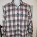 American Eagle Outfitters Shirts | American Eagle Athletic Fit Flannel Shirt Ls Plaid Size L Men's Euc | Color: Gray/White | Size: L