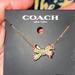 Coach Jewelry | Coach Pave Bow Necklace Multicolored Gold Tone 16-22in New | Color: Gold/Pink | Size: Os