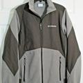 Columbia Jackets & Coats | Columbia Gray Nylon Fleece Jacket Sz M Mid Weight Full Zip | Color: Gray | Size: M