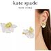 Kate Spade Jewelry | Kate Spade New York Gold-Tone Stone & Enamel Flower Statement Earrings Nwt 68$ | Color: White | Size: Os