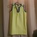 J. Crew Dresses | J Crew Neon Yellow And Deep Blue Geometric Print Midi Sheath Dress Size 8p | Color: Blue/Yellow | Size: 8p