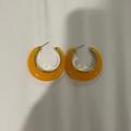 Anthropologie Jewelry | Anthropologie Yellow Hoop Fashion Earrings | Color: Orange/Yellow | Size: Os