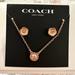 Coach Jewelry | Coach Rose Gold Earring And Necklace Set | Color: Gold/Pink | Size: Os