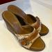 Coach Shoes | Coach Wedge Sandal Size 8.5. Like New! | Color: Tan | Size: 8.5