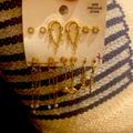 Free People Jewelry | Free People Woman’s Gold Semi Precious Stone Earnings | Color: Gold/Pink | Size: Os