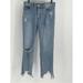 Free People Jeans | Free People Jeans Straight Leg Women Size 30 Blue Distressed Raw Hem | Color: Blue | Size: 30