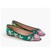 J. Crew Shoes | J Crew Collection Drake’s Bengal Tiger Flats - F6085 - Sz 7.5 | Color: Green/Pink | Size: 7.5