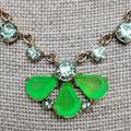 J. Crew Jewelry | J. Crew Green Clover Lucky Gold Tone Necklace | Color: Gold/Green | Size: Os