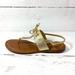 Kate Spade Shoes | Kate Spade Womens Thong Sandals Size 7.5m Gold Leather Bow | Color: Gold | Size: 7.5