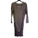 Athleta Dresses | Athleta Grey Ruched Long Sleeve Bodycon Mini Dress | Color: Gray | Size: Xs