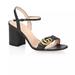 Gucci Shoes | New Gucci Gg Marmont Mid Heel Black Leather Sandals | Color: Black | Size: 9.5