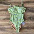 J. Crew Swim | J Crew Sz Blockprints X J.Crew Cutout One-Piece Swimsuit In Green Paisley Nwt | Color: Blue/Green | Size: 6