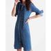 Madewell Dresses | Madewell Denim Dress Button Up Tie Neck Size 00 | Color: Blue | Size: 00