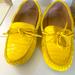 J. Crew Shoes | J Crew Size 8 Croc-Embossed Leather Driver Loafers | Color: Yellow | Size: 8