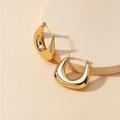 Anthropologie Jewelry | Anthropologie Chunky Minimalist Gold Hoop Earrings | Color: Gold | Size: Os
