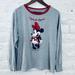 Disney Tops | Disney Minnie Mouse Long Sleeve Tee Color Grey Size 2l | Color: Gray | Size: M