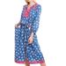 J. Crew Dresses | J.Crew Cerulean Block-Print Tulum Midi Dress | Color: Blue/Pink | Size: M