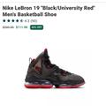 Nike Shoes | Mens Nike Lebron 19 Xix Black & Red Size 7.5 | Color: Black/Red | Size: 7.5