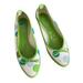 Coach Shoes | Coach Polkadot Green Canvas Leather Pointed Toe Slip On Shoes Size 7.5 | Color: Green/White | Size: 7.5