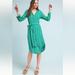 Anthropologie Dresses | Anthropologie / Maeve Martina Belted Shirt Dress In Green Stripe - Sz 0 | Color: Green/White | Size: 0