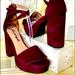 Free People Shoes | Free People Sandals Platform Heel Padded Suede | Color: Red | Size: 39 8.5/9