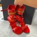 Gucci Shoes | Gucci Patent Leather Sandals Size 36.5 | Color: Red | Size: 6.5