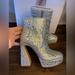 Jessica Simpson Shoes | New Size 7 Jessica Simpson Stunning Silver Metallic Platform Boots. Js-Dollyi | Color: Silver | Size: 7